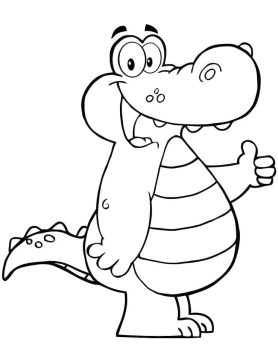 Desenho de Um jacaré amigável para Colorir
