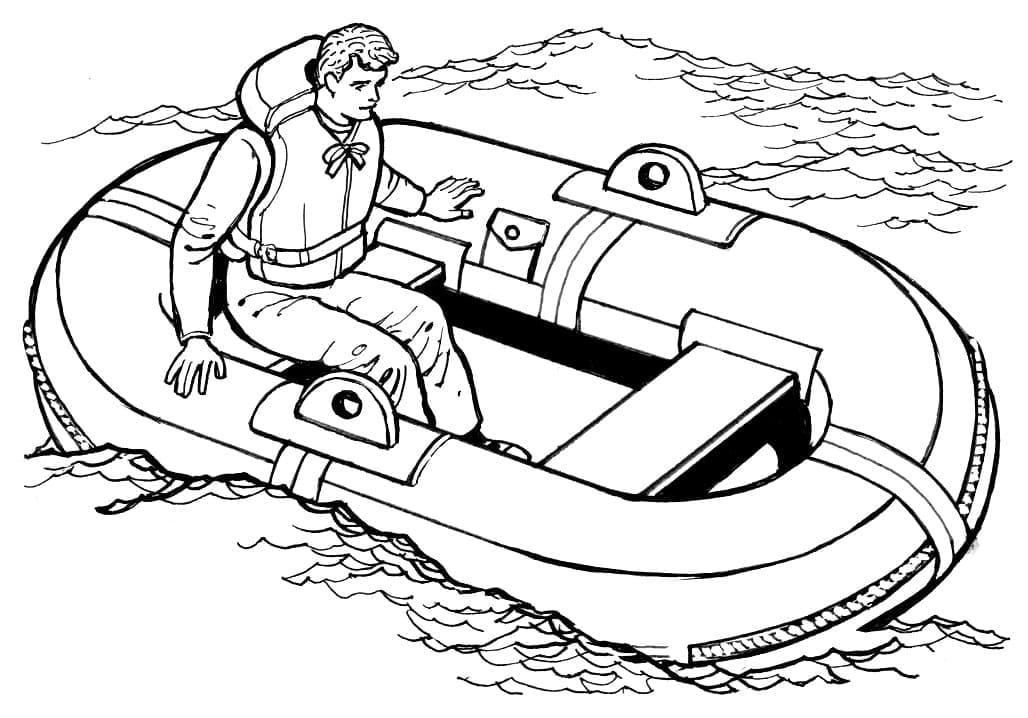 Desenho de Jangada para Colorir Crianças