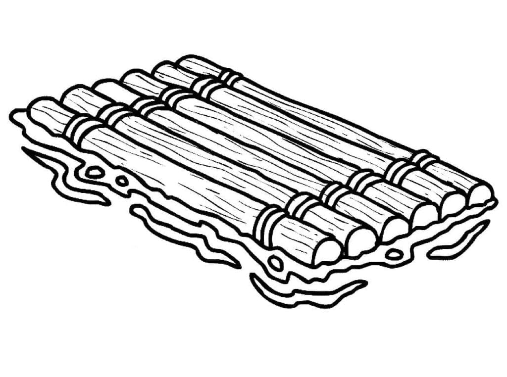 Desenho de Jangada para Colorir Desenho Grátis