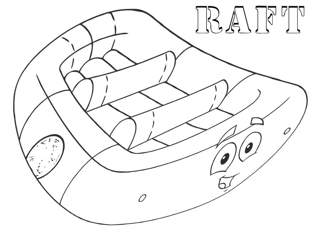 Desenho de Jangada para Colorir Desenho para Imprimir