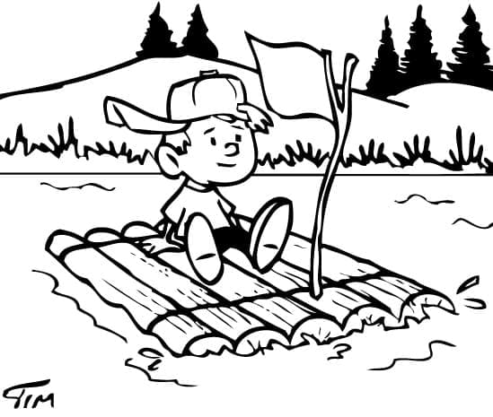 Desenho de Jangada para Colorir Desenho Pdf