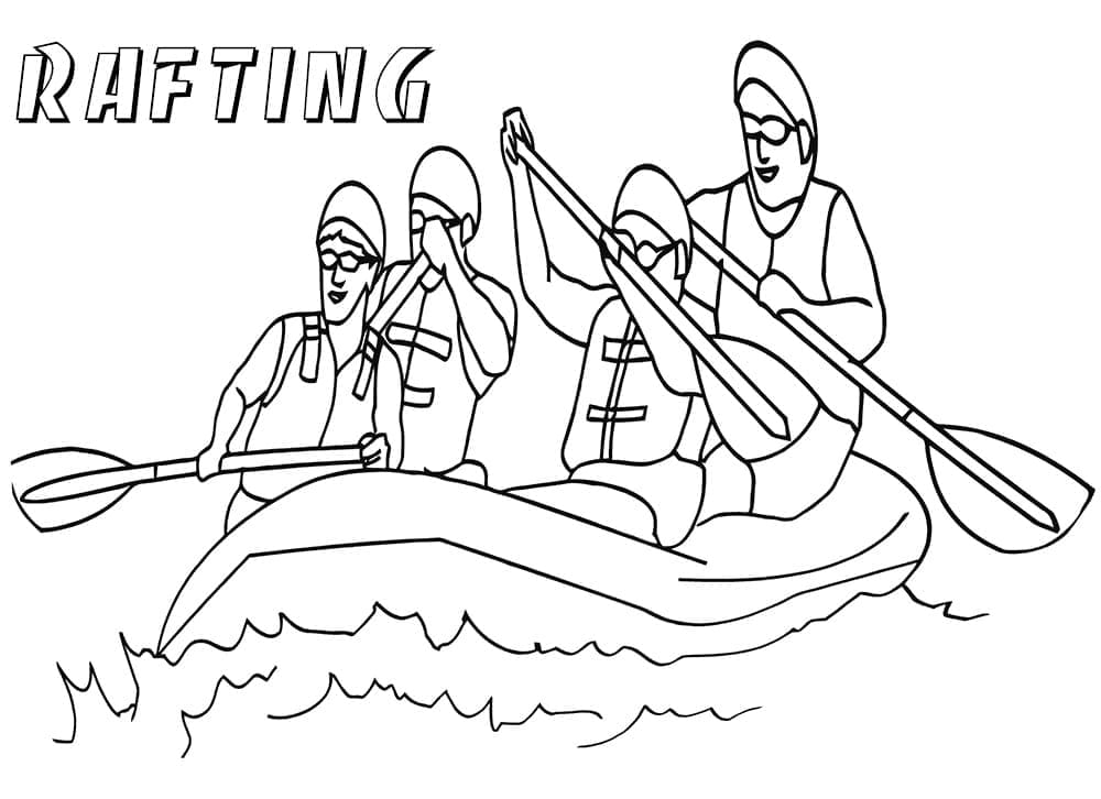 Desenho de Jangada para Colorir em Casa