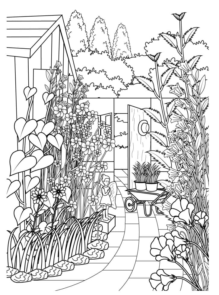 Desenho de Jardim de Flores Baixar Imprimivel