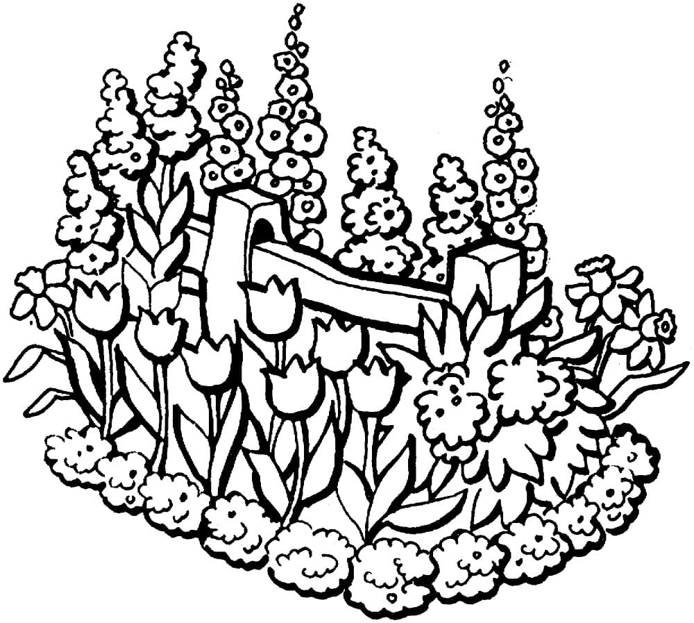 Desenho de Jardim de Flores Incrível para Colorir