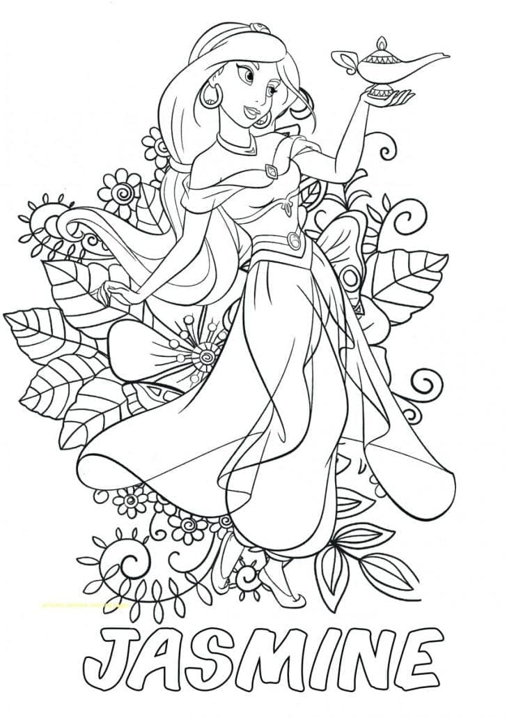 Desenho de Imagem de Jasmine para Colorir