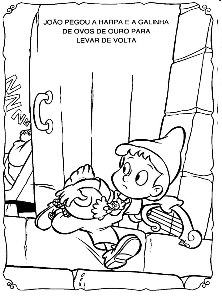 Desenho de João e o Pé de Feijão Baixar Imprimivel