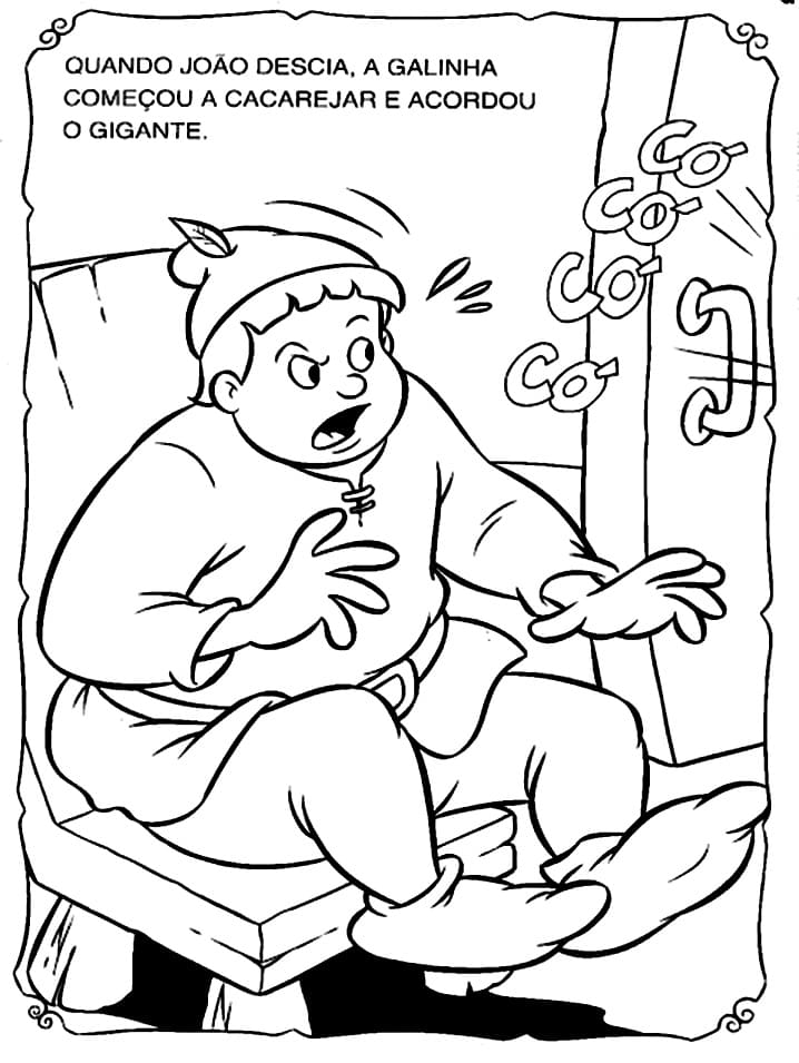 Desenho de João e o Pé de Feijão Download Pintar
