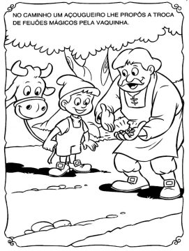 Desenho de joão e O pé de feijão para Colorir grátis