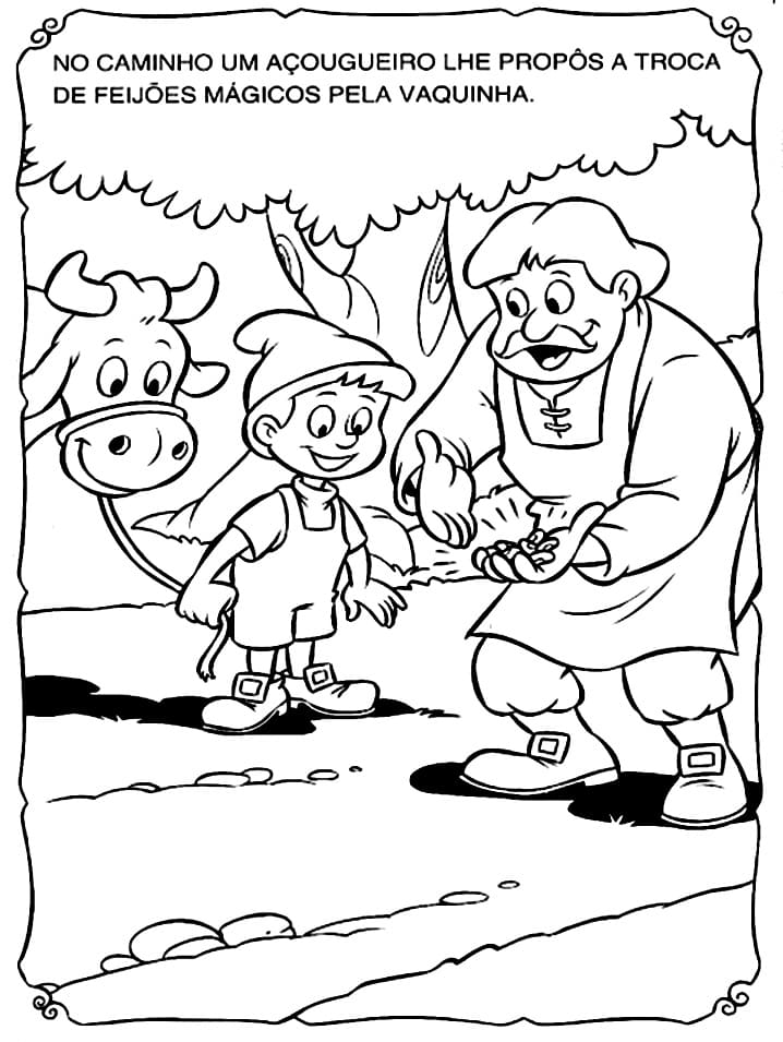 Desenho de João e o Pé de Feijão para Colorir Grátis