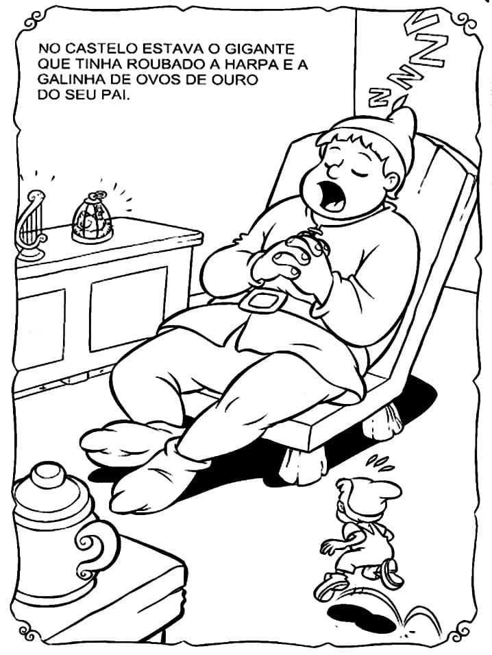 Desenhos de João e o Pé de Feijão para Colorir