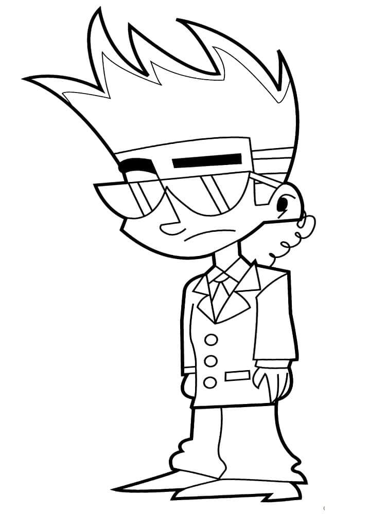 Desenho de Johnny Test para Colorir Detalhado