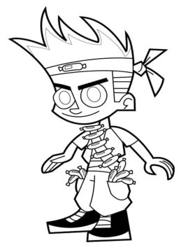 Desenho de Johnny Test para Colorir Infantil