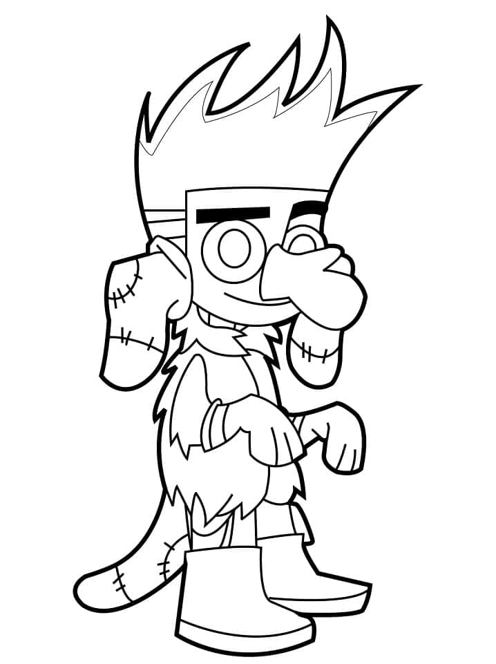 Desenho de Johnny Test para Colorir Simples
