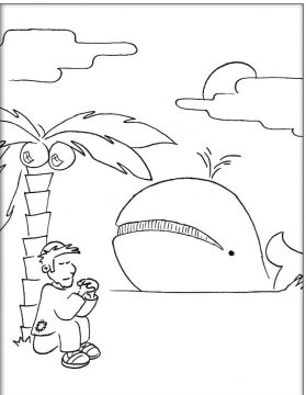 Desenho de Jonas e a Baleia