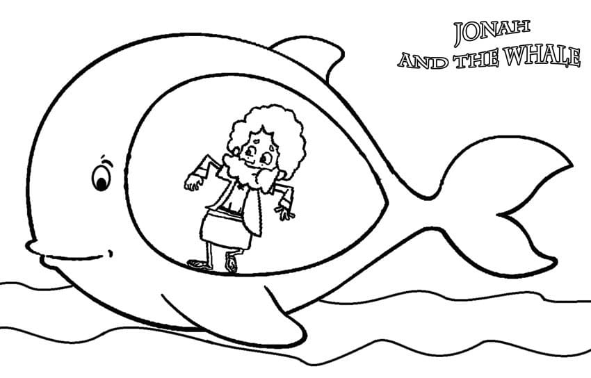 Desenho de Jonas e a Baleia Bíblia para Imprimir Imprimivel