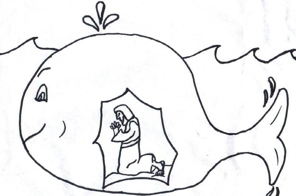 Desenhos de Jonas e a Baleia para Colorir