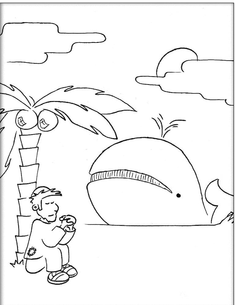 Desenho de Jonas e a Baleia