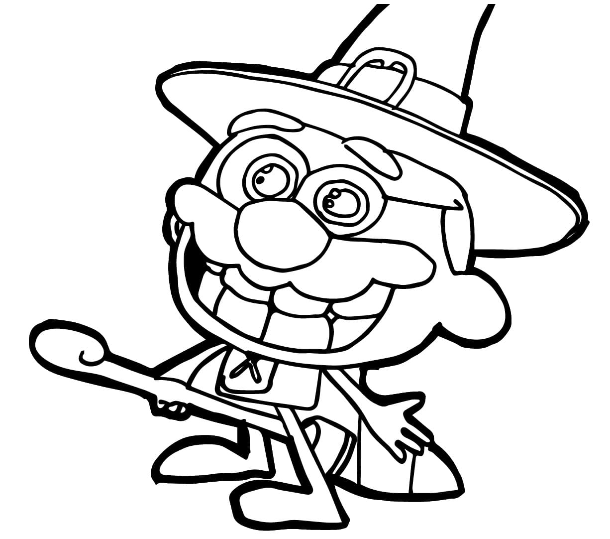 Desenho de José Comilão no Halloween para Colorir