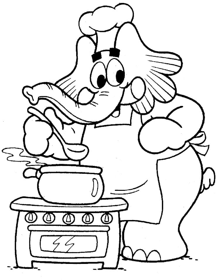 Desenho do Jotalhao Cozinhando para Colorir