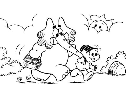 Desenho Jotalhao e Mônica para Colorir