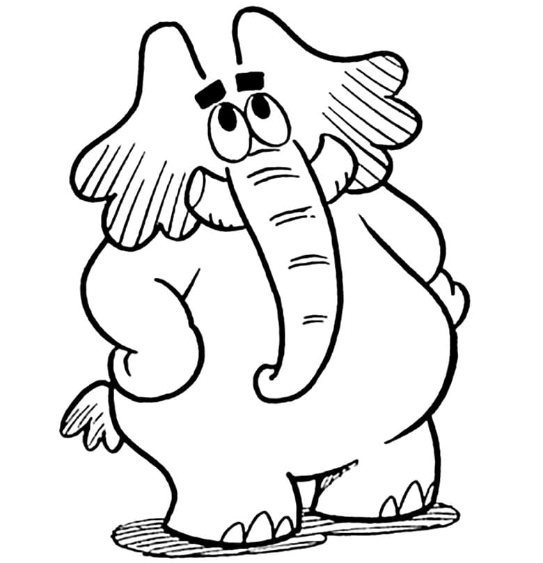 Desenho Pdf de Elefante Jotalhao para Colorir