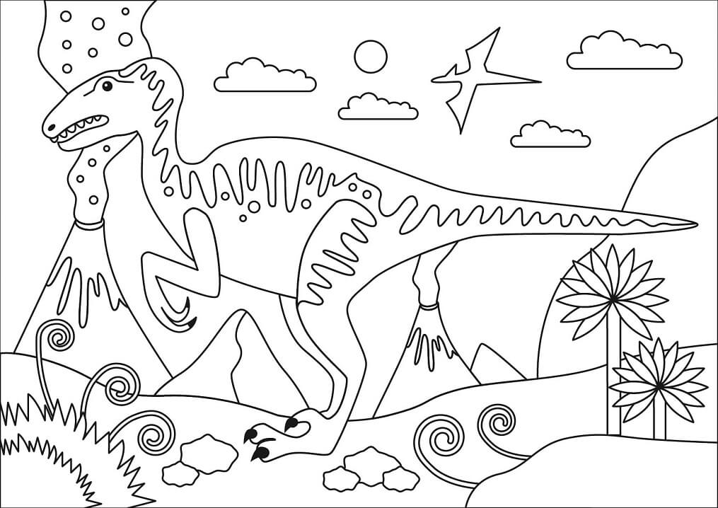 Desenho de Dinossauro Velociraptor Jurassic Park Figuras Imprimiveis