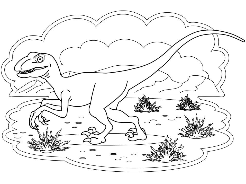 Desenho de Dinossauro Velociraptor Jurassic Park Pdf Grátis