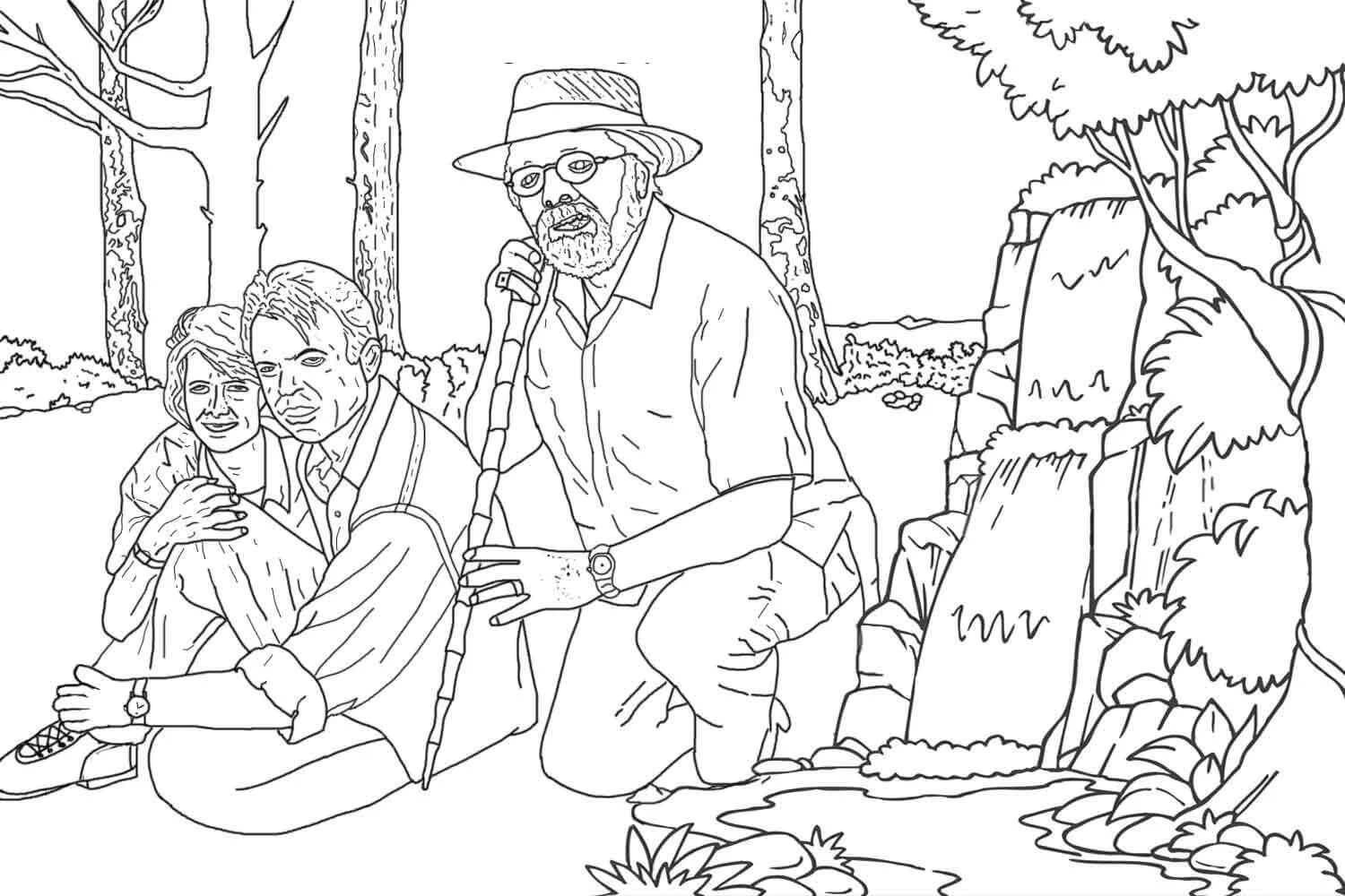 Desenho de Jurassic Park para Pintar Crianças