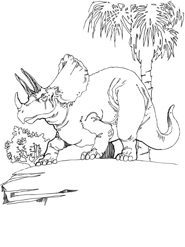 Desenho de Triceratops Jurassic Park Atividades para Colorir