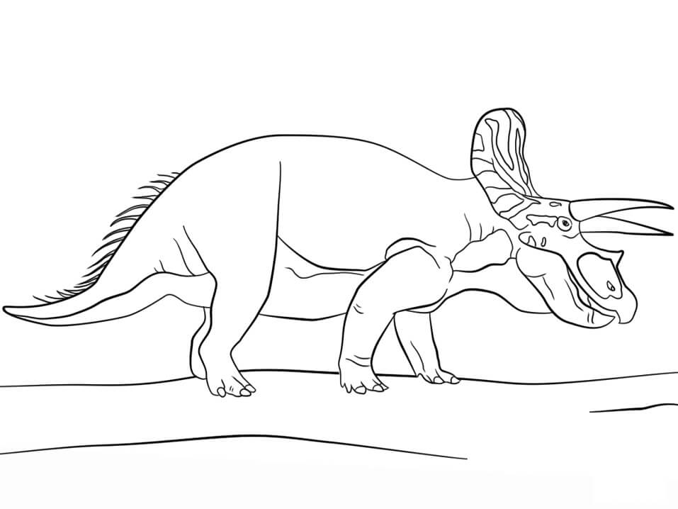 Desenho de Triceratops Jurassic Park para Imprimir