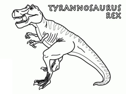 Desenho de Tyranossaurus Rex Jurassic Park para Colorir