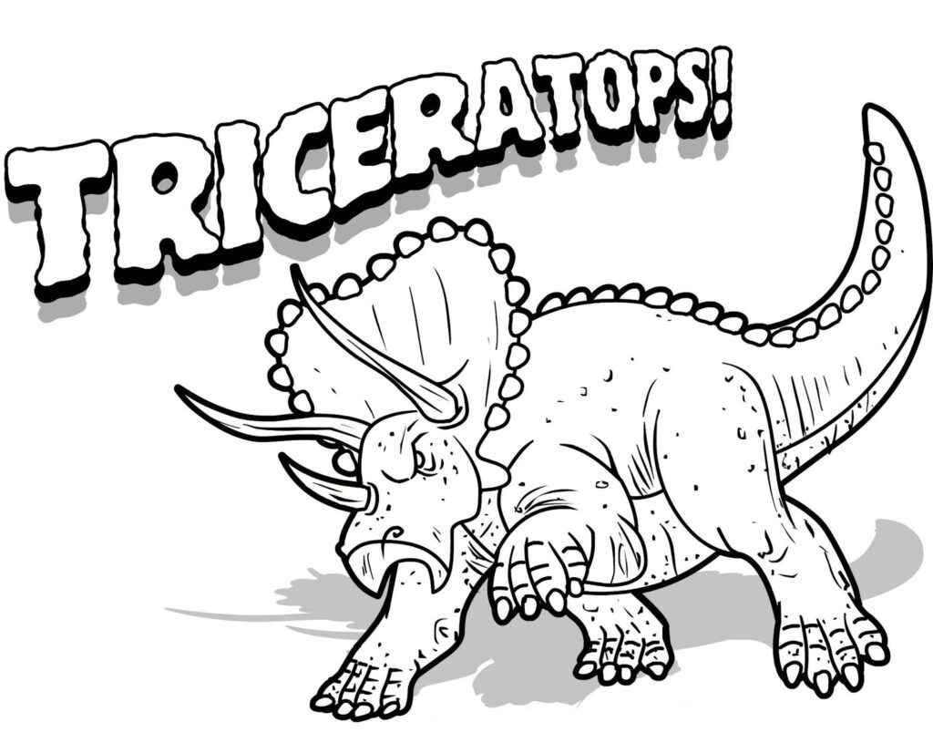 Desenho Pdf Jurassic Park Triceratops para Pintar