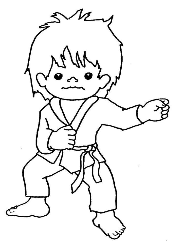 Desenho de Caratê para Colorir