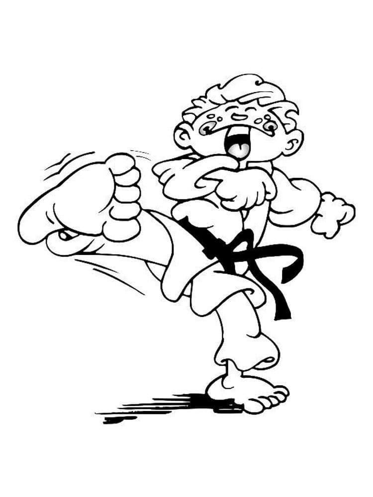 Desenho de Imagem de Karate para Colorir