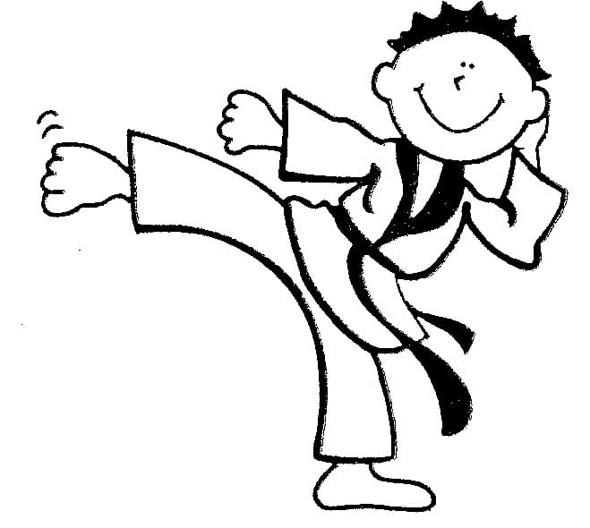 Desenho de Karate Grátis para Crianças para Colorir