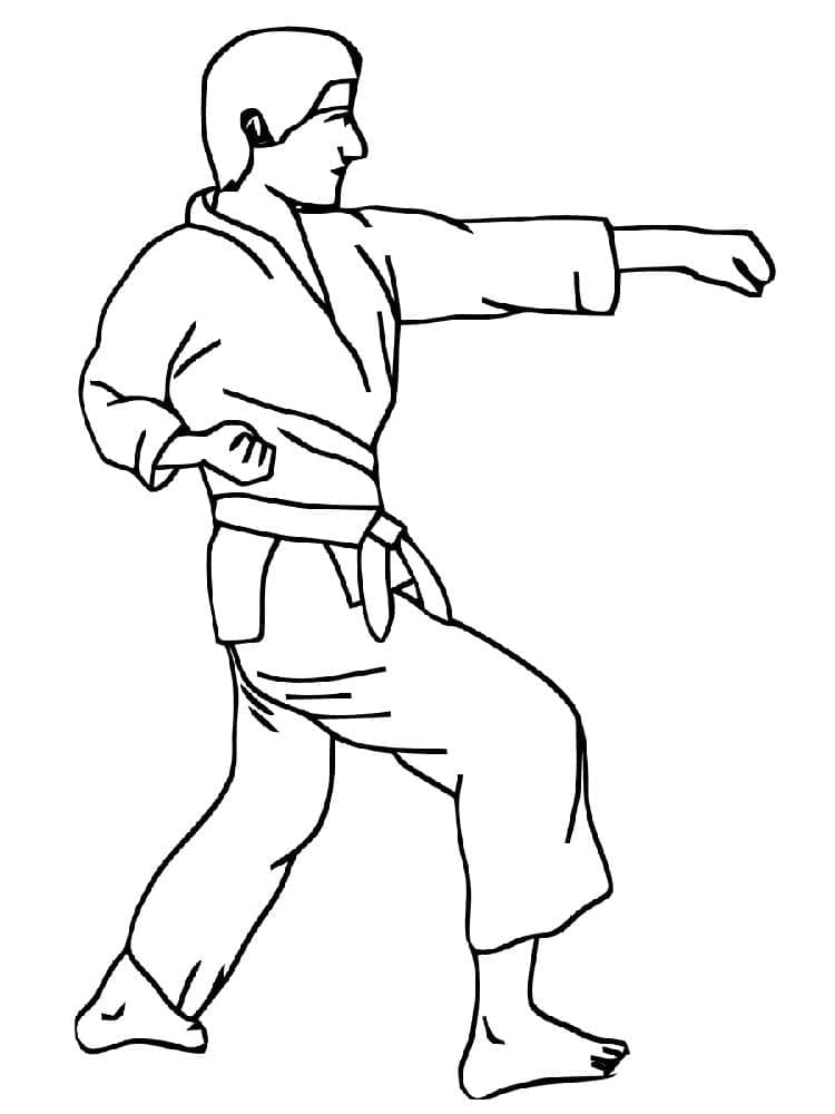 Desenho de Karate Imprimivel para Colorir