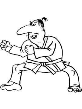 Desenho de Mestre de Karate para Colorir