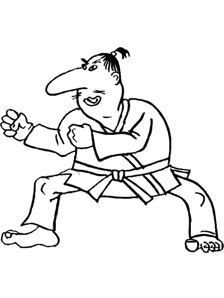 Desenho de Mestre de Karate para Colorir