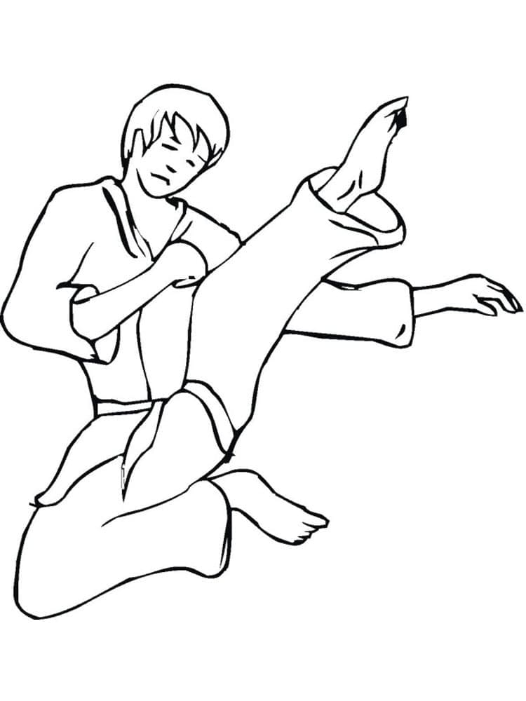 Desenho de o Karate para Colorir