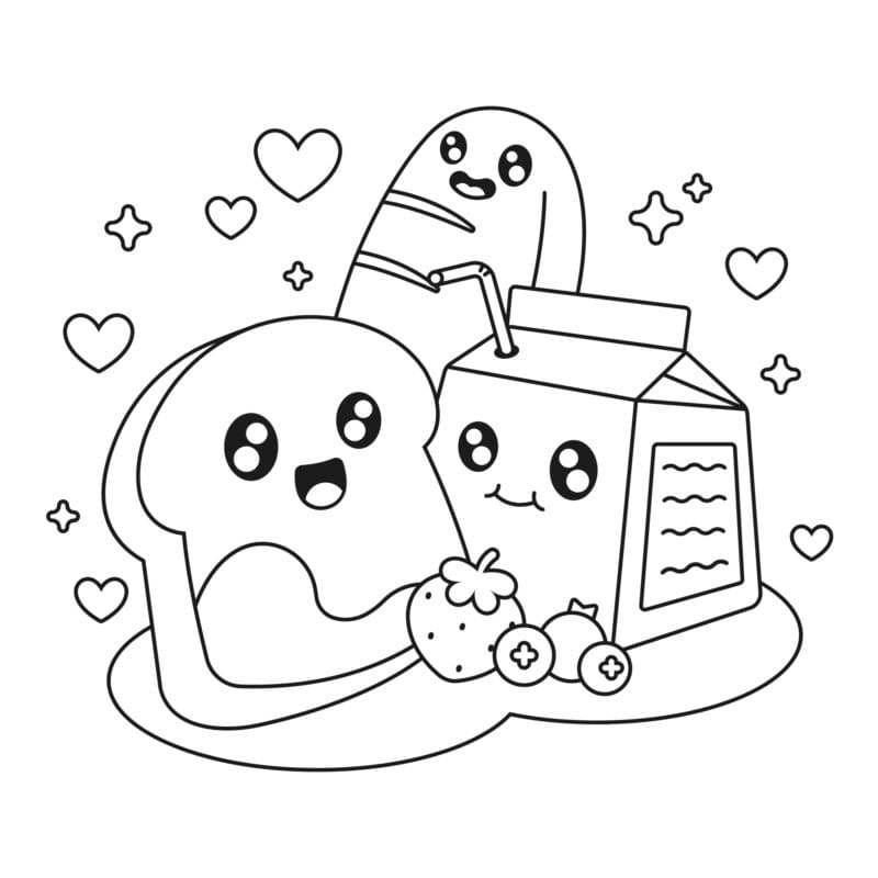 Desenho de Imprimivel Kawaii para Colorir