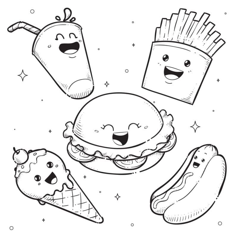Desenho de Kawaii Imprimivel para Colorir