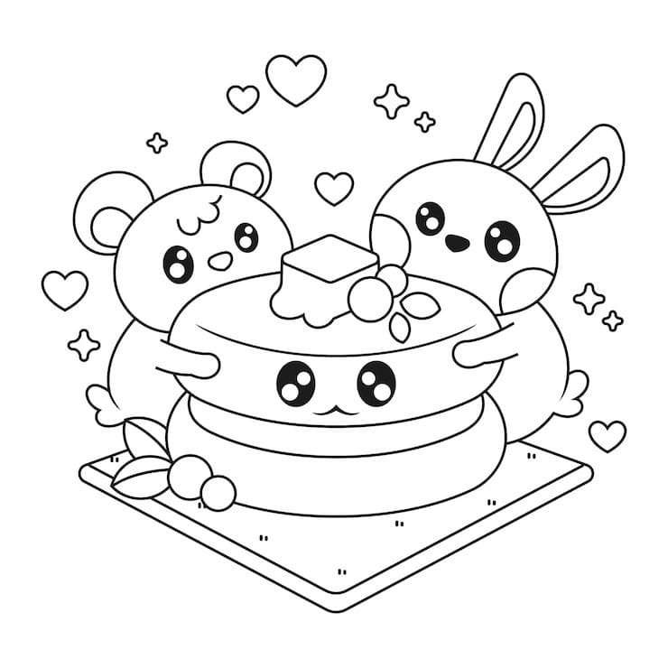 Desenho de Kawaii para Crianças para Colorir