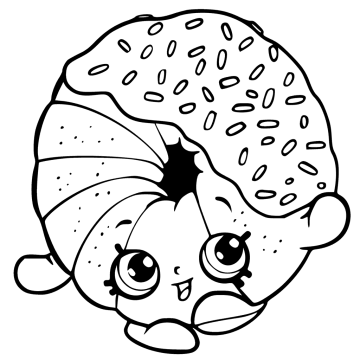 Desenho Kawaii de Donut para Colorir grátis