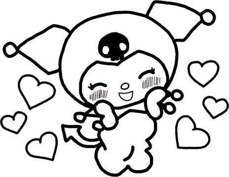 Desenho Kuromi Kawaii para Colorir