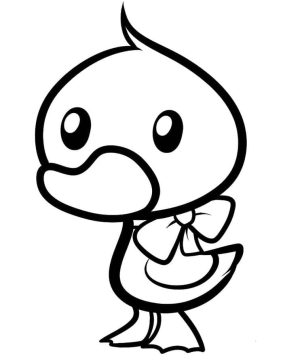 Desenho Patinho Kawaii para Colorir