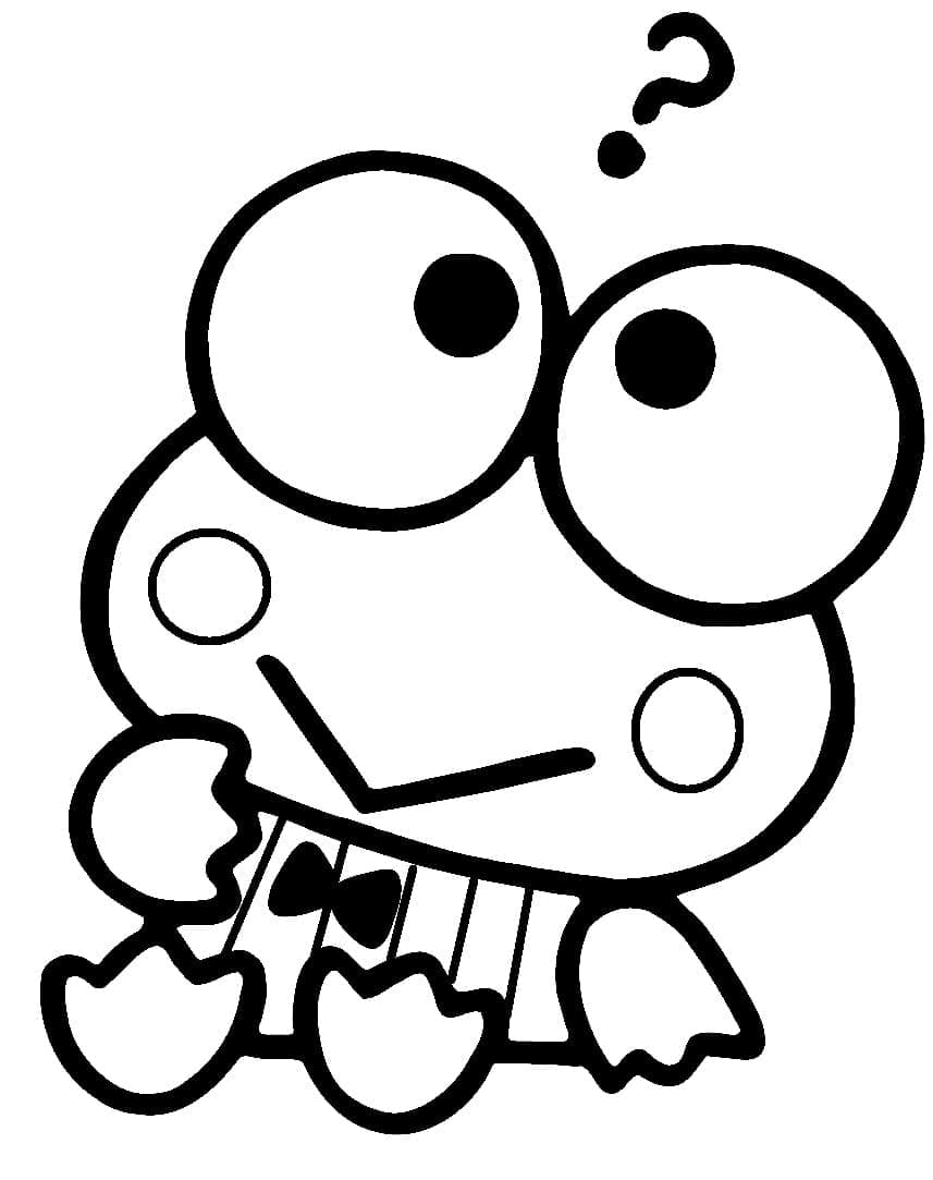 Desenho de Keroppi Curioso para Colorir