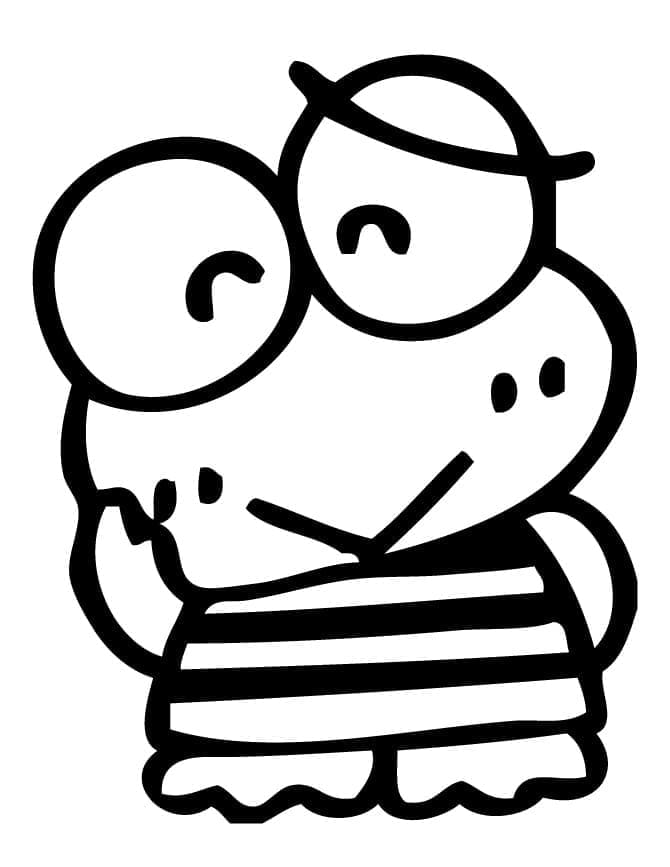Desenho de Keroppi Feliz para Colorir