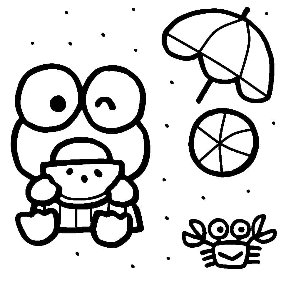 Desenho de Keroppi Fofo para Colorir