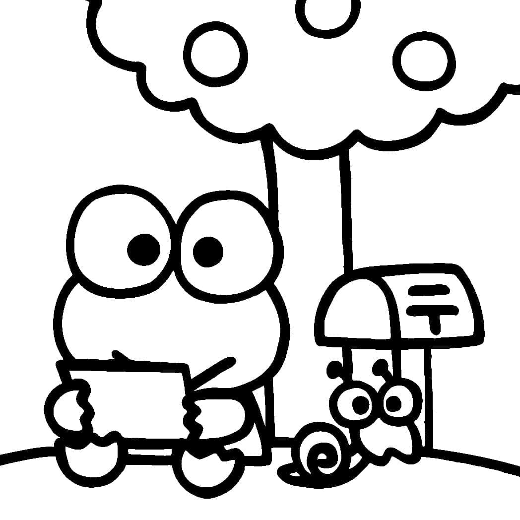Desenho de Keroppi Imprimivel para Colorir