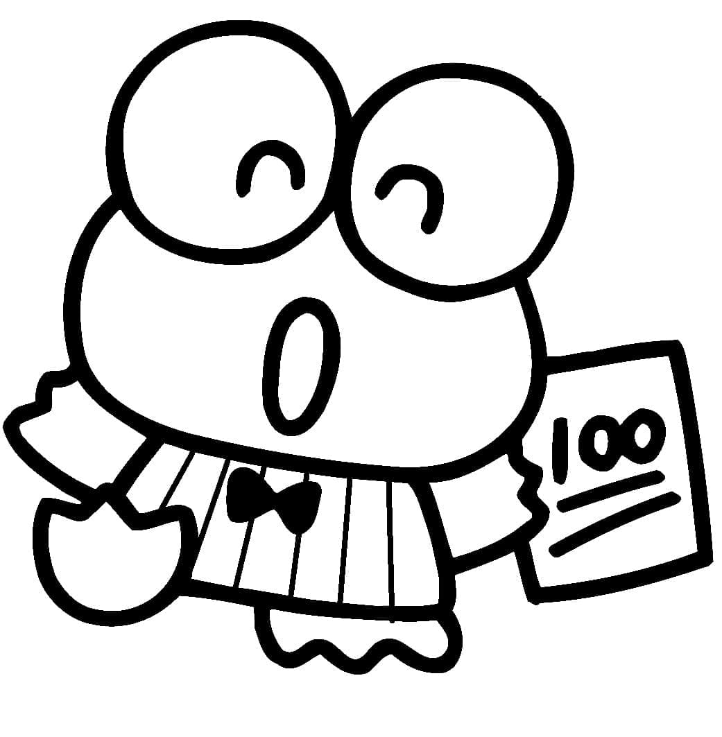 Desenho de Keroppi Muito Feliz para Colorir
